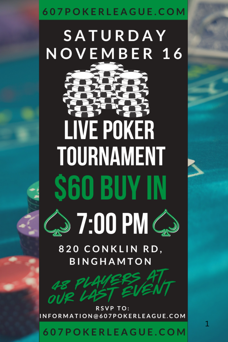 Live Poker Tournament – 11/16